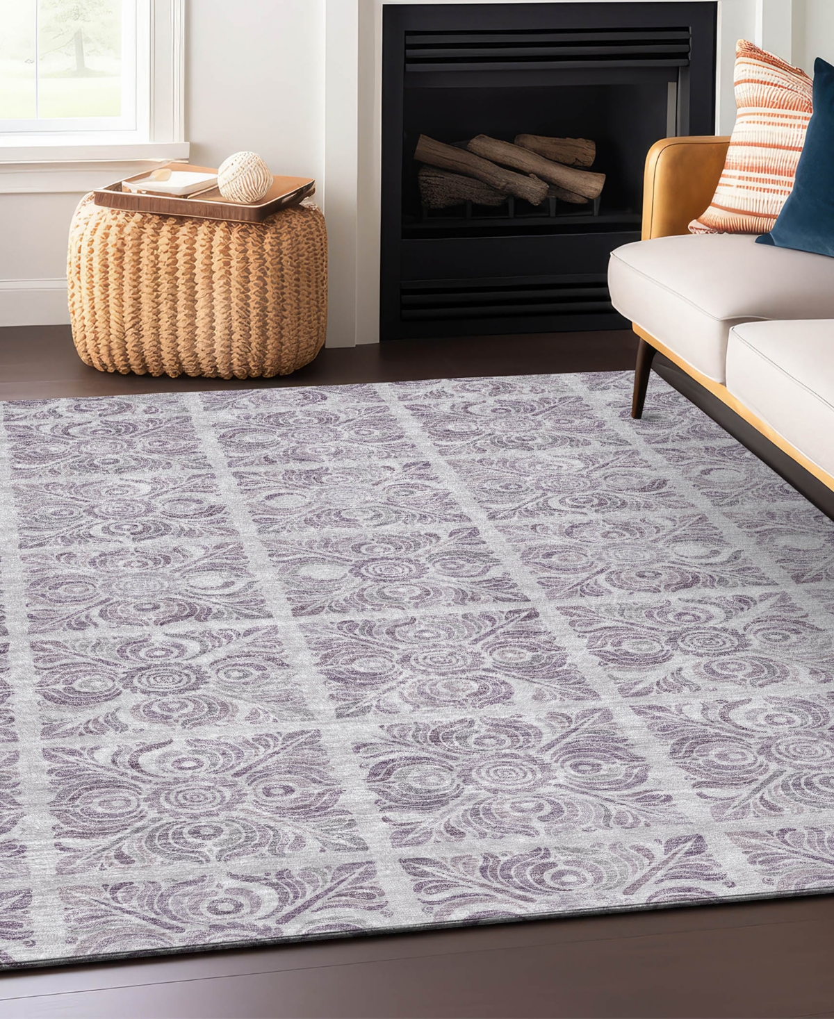 Addison Chantille Machine Washable Acn854 2'6"x3'10" Area Rug In Lavender