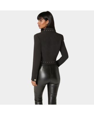 Women's Woven Twill Studded Double Breast Jacket