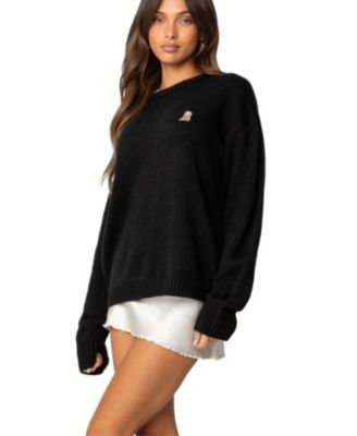 Womens Puppy Love Embroidered Sweater