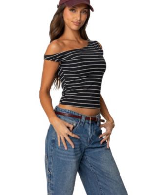 Women's Keryn Striped Asymmetric Top