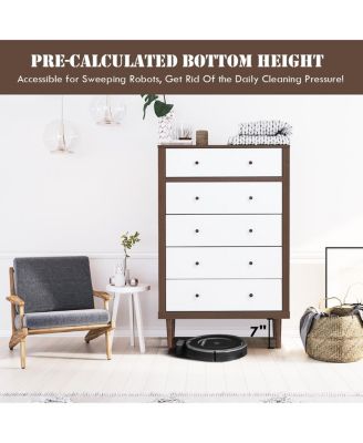 5 Drawer Dresser Wood Chest of Drawers Storage Freestanding Cabinet Organizer