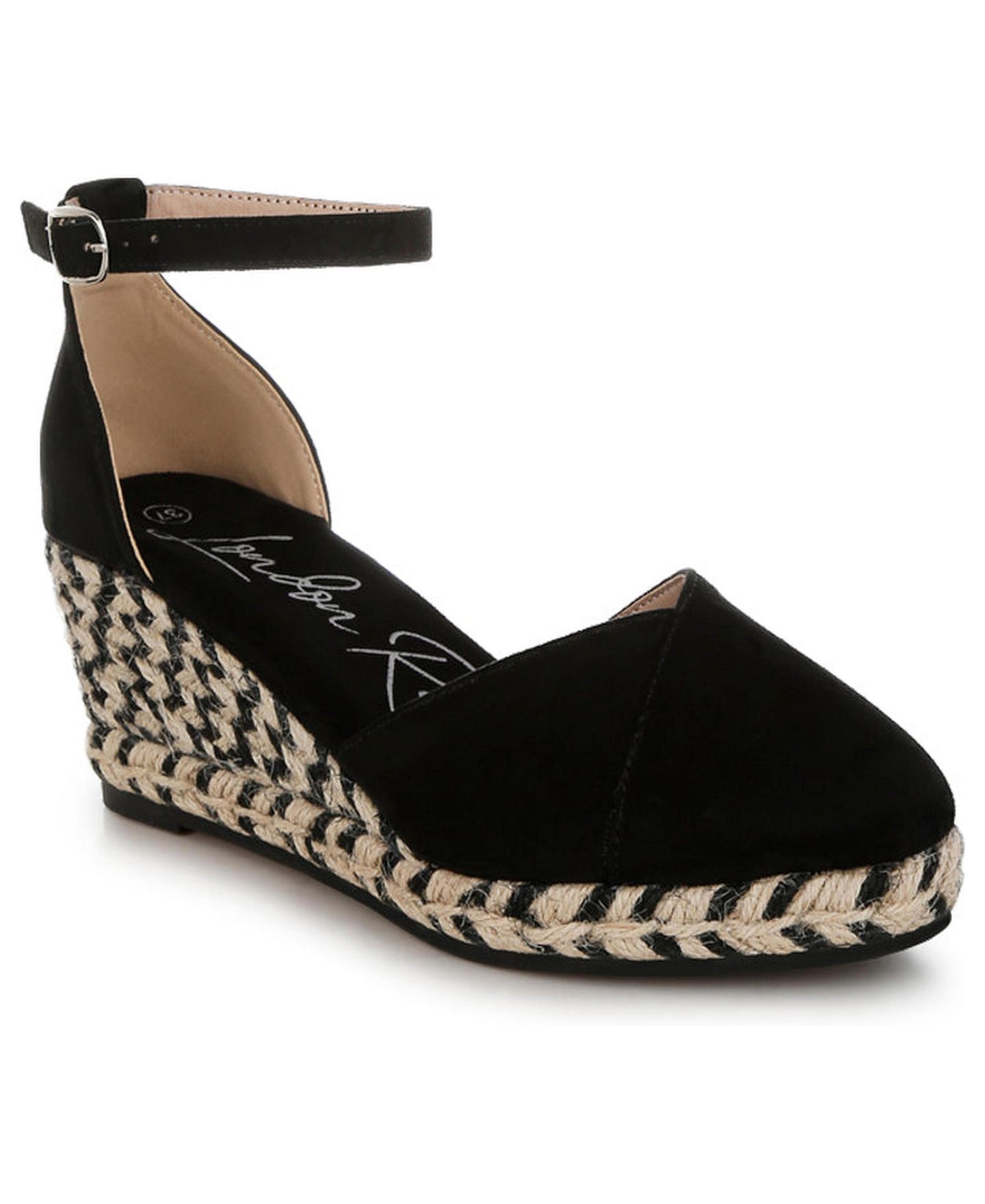 Женские сандалии London Rag Sorcruz Wedge Heel Espadrilles, цвет: Чёрный — фото 2