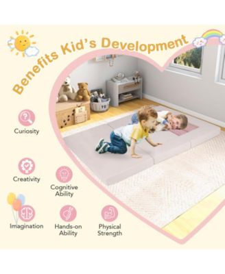 9-Piece Foam Climb and Crawl Playset with Soft Suede Cover for Toddlers