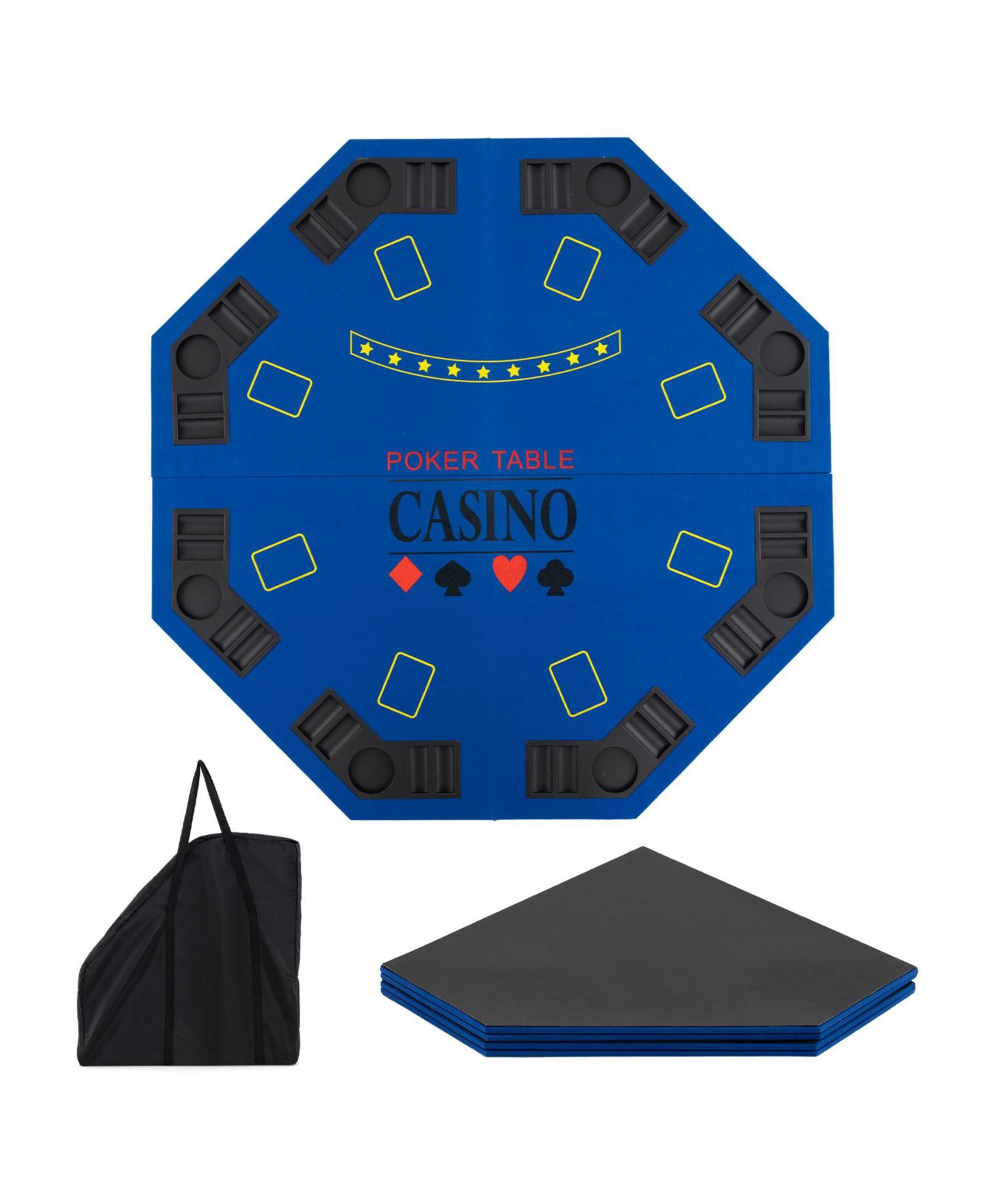Детские игрушки Slickblue Portable 10 Player Poker Table Top with 84 x 42 Inch Padded Surface, цвет: Синий — фото 4