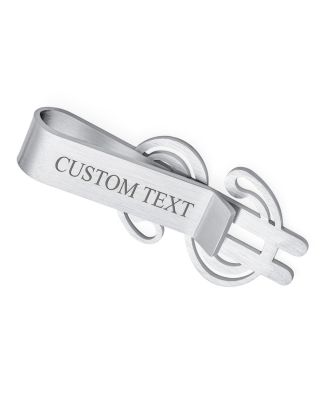 Dollar Sign Money Clip Card Holder Brushed Stainless Steel