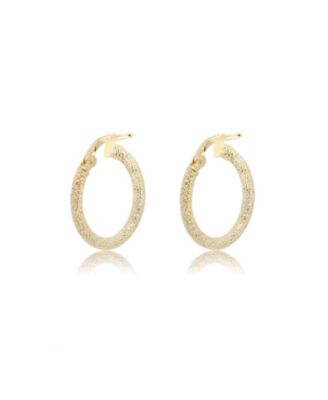 Mini Mesh Gold Hoop Earrings 14K Yellow Gold