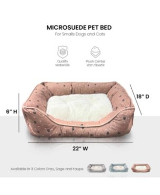 Microsuede Pet Bed, Dog Beds for Small Dogs and Cats,  Calming Cuddler Bed for Pets with Sides and Plush Center