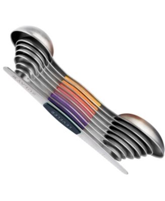 Set of 8 Stackable Magnetic Measuring Spoons with Leveler