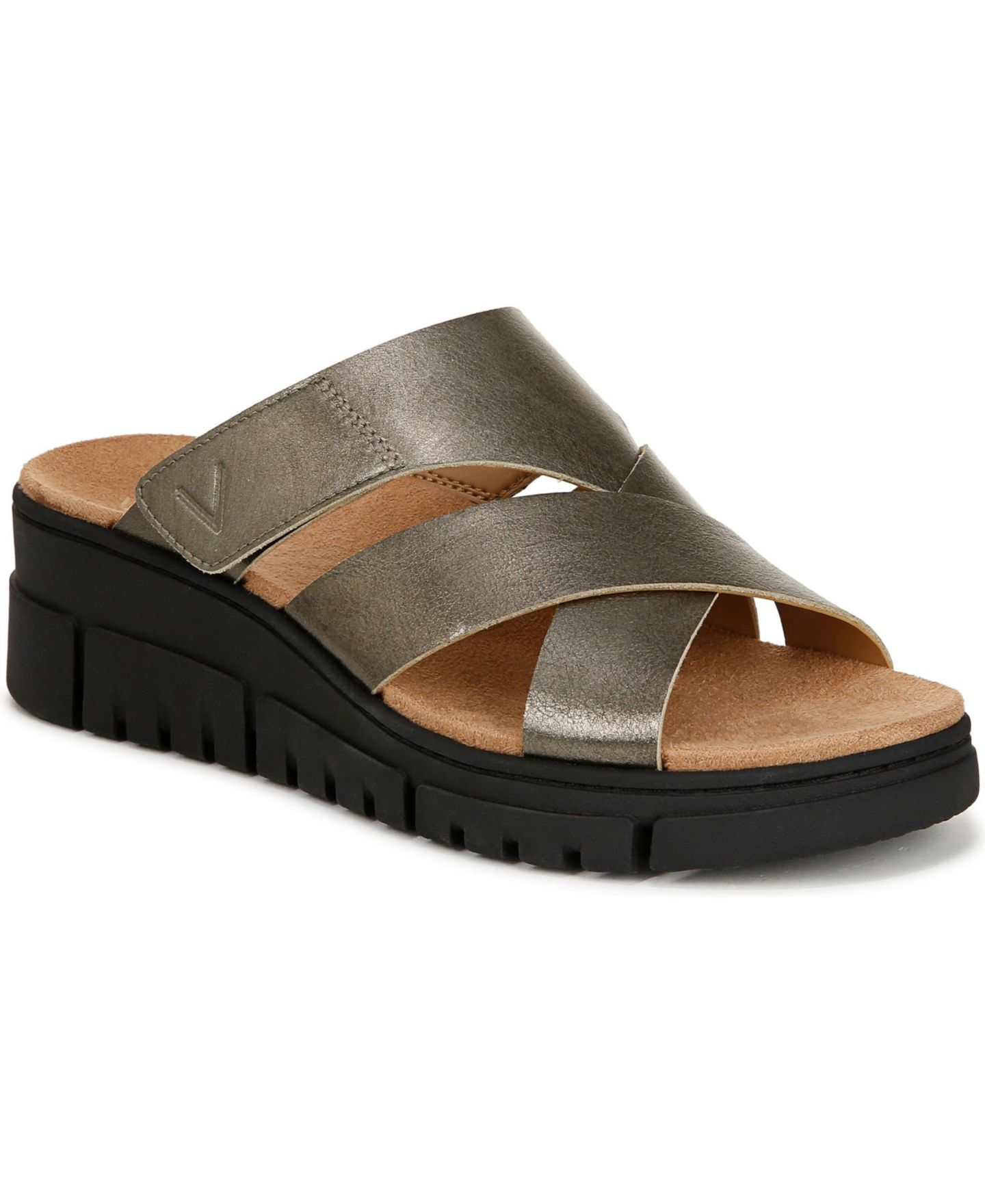 Женские сандалии Vionic Uptown Sunset Slide, цвет: Графитовый кожаный — фото 1