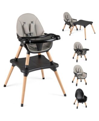 5-in-1 Baby Convertible Wooden High Chair with Detachable Tray