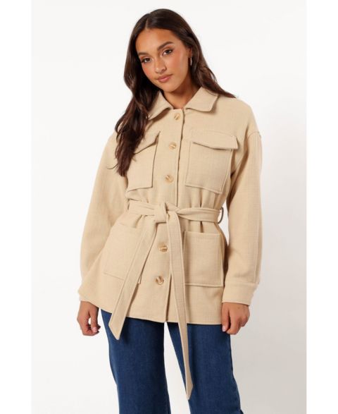 Женские куртки Petal and Pup Arlow Tie Front Shacket