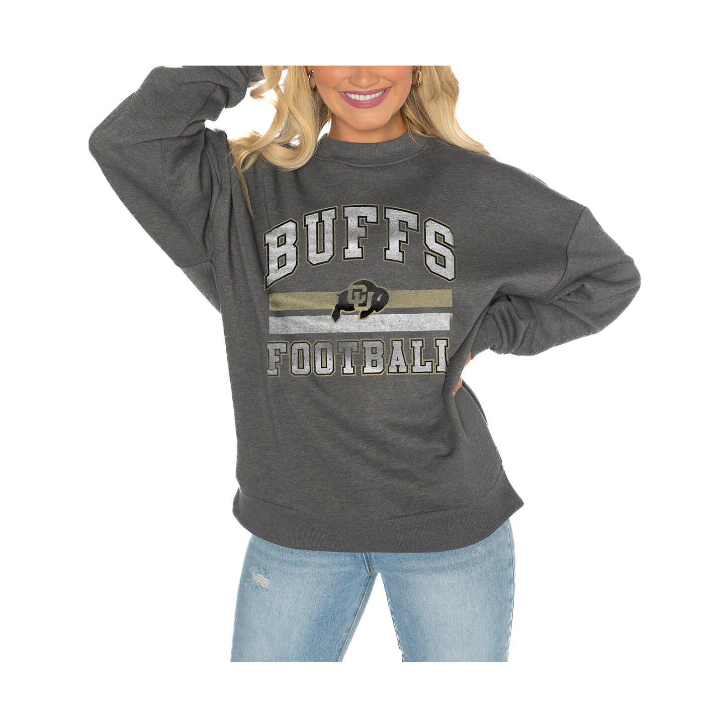Женская толстовка Gameday Couture Charcoal Colorado Buffaloes Drop Shoulder Fleece Drop Pullover — фото 1
