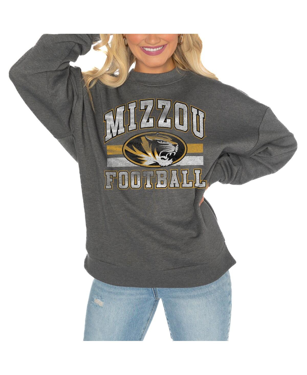 Shop Gameday Couture Women's Charcoal Missouri Tigers Good Vibes Premium Fleece Drop Shoulder Pullover Sweatshirt