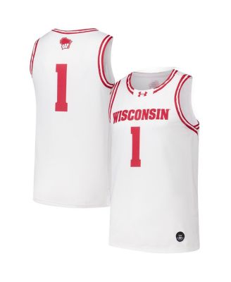Under Armour - Men's 1 White Wisconsin Badgers Replica Basketball Jersey