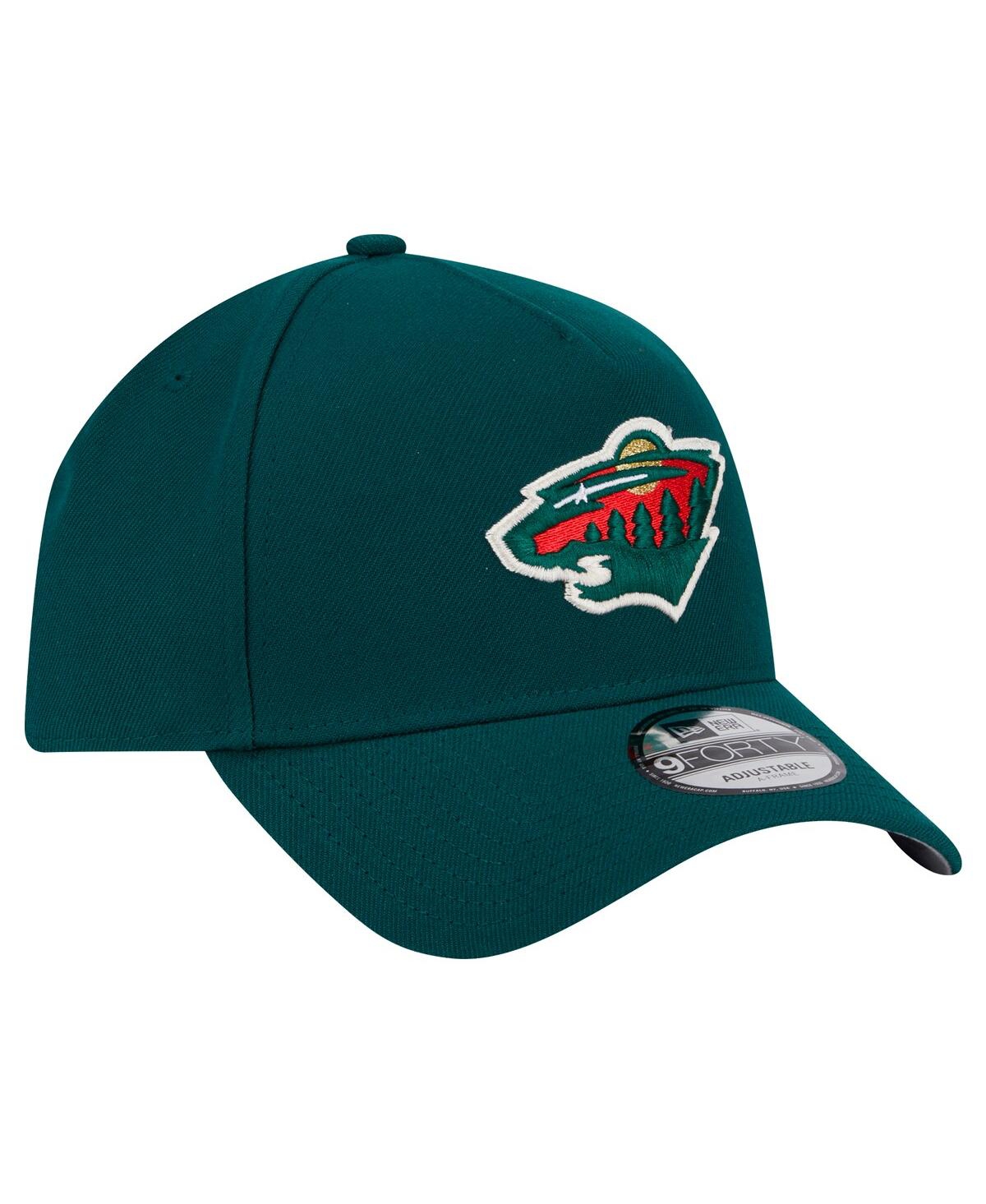 New Era Men's Green Minnesota Wild Core A-frame 9forty Adjustable Hat In Green