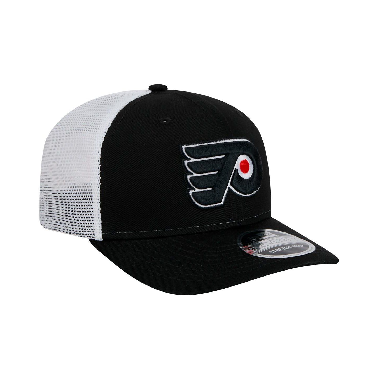 Мужская кепка New Era Black/White Philadelphia Flyers Core Trucker 9SEVENTY Stretch-Snap Hat — фото 4