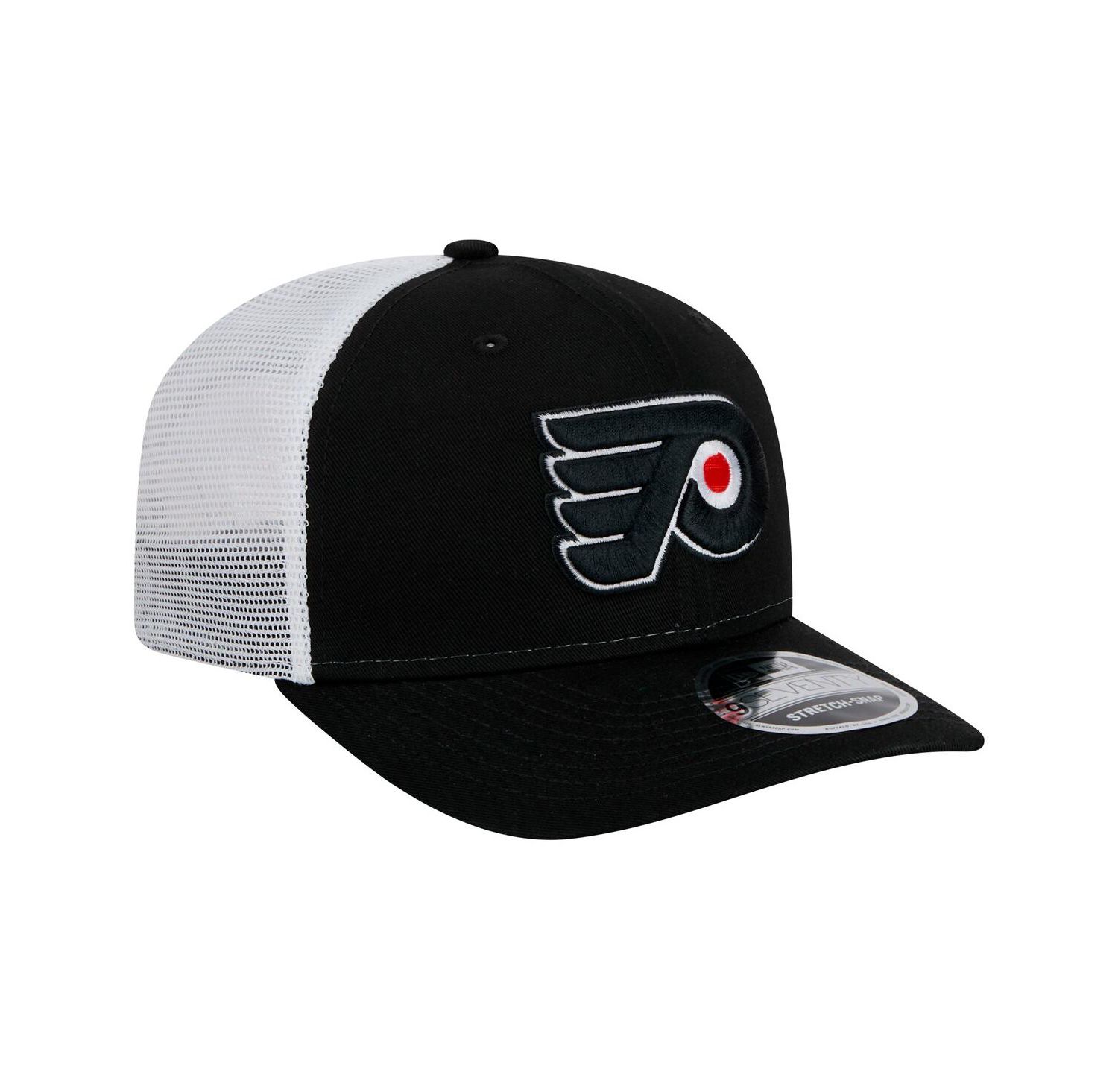 Men's Black/White Philadelphia Flyers Core Trucker 9SEVENTY Stretch-Snap Hat