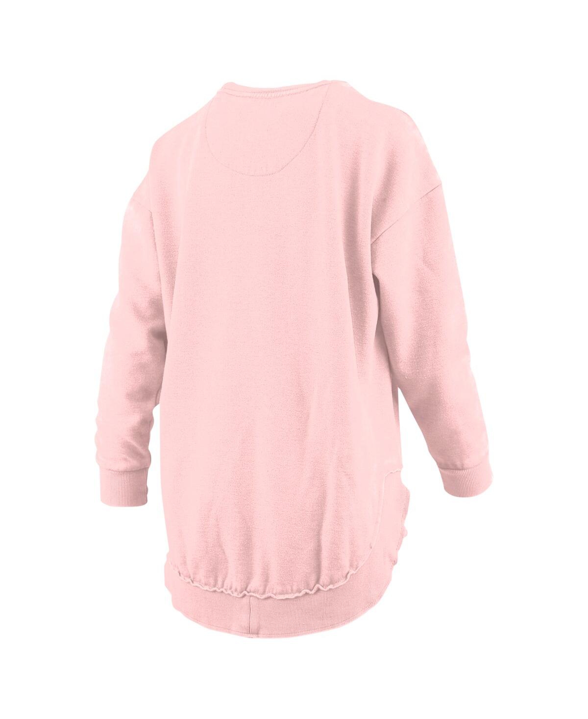 PRESSBOX WOMEN'S LIGHT PINK LSU TIGERS PONCHO FLEECE PULLOVER SWEATSHIRT 