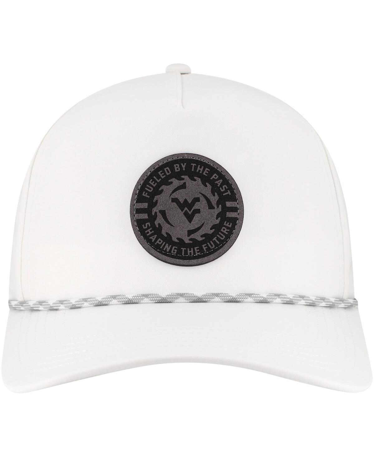 LEGACY ATHLETIC MEN'S WHITE WEST VIRGINIA MOUNTAINEERS BUILT ON BRAVERY CADDY ADJUSTABLE HAT 