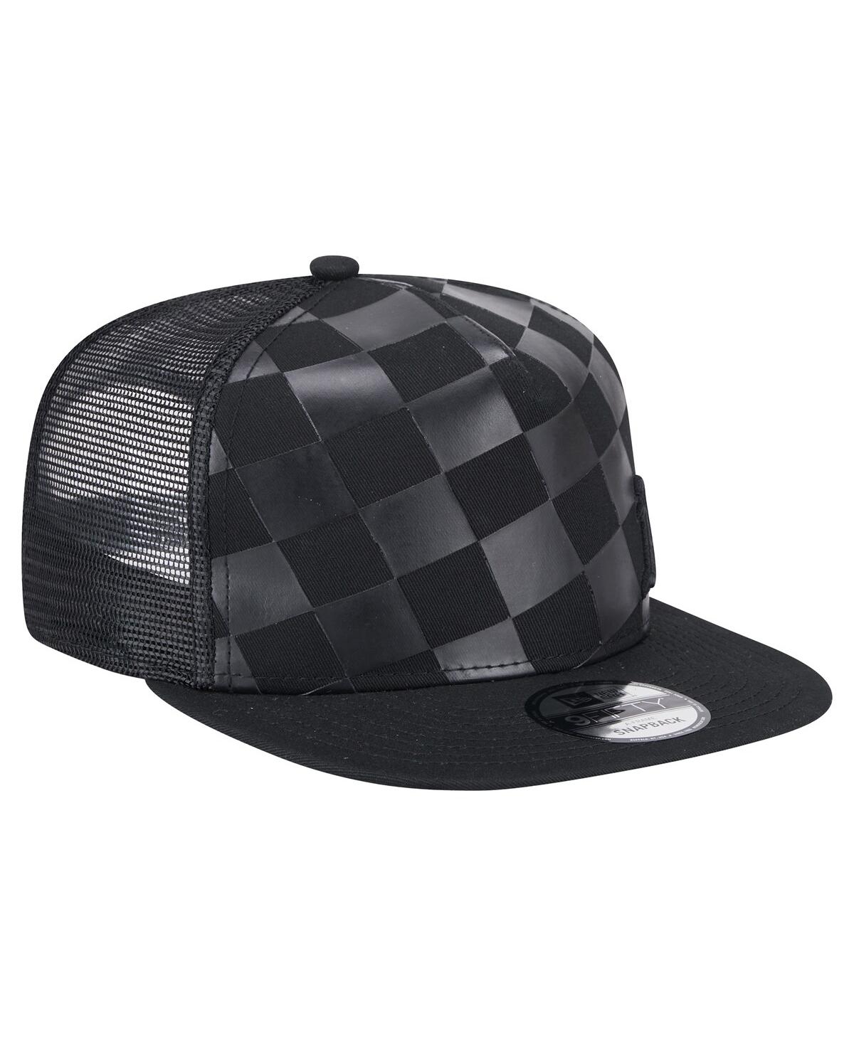 New Era Men's Black Athletics Score Check A-frame Trucker 9fifty Snapback Hat In Black