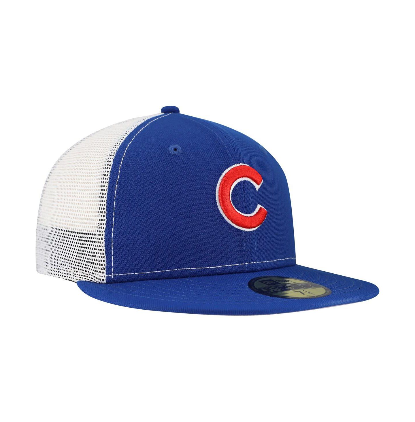 Мужская кепка New Era Royal Chicago Cubs Team Color 59FIFTY Trucker Fitted Hat — фото 3