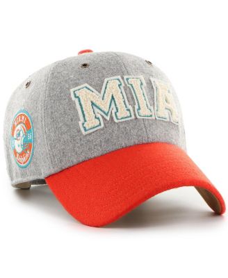 '47 Brand - Men's and Women's Gray, Orange Miami Dolphins Block Clean Up Adjustable Hat