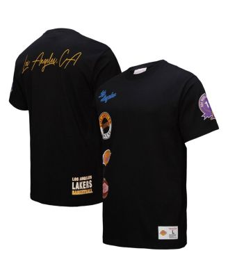 Mitchell & Ness - Men's Black Los Angeles Lakers Black Out Collection Vintage Premium T-Shirt
