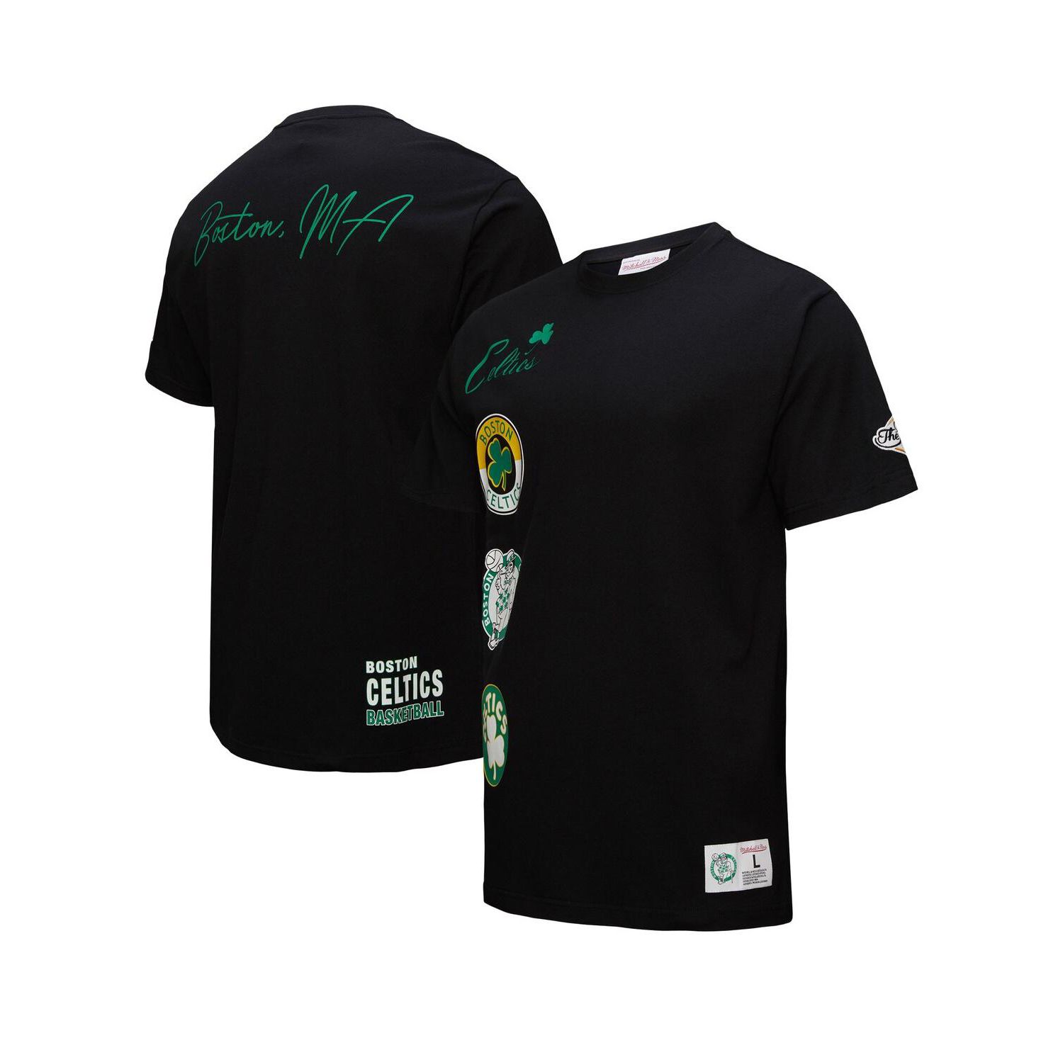 Men's Black Boston Celtics Black Out Collection Vintage Premium T-Shirt