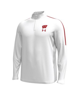 Men's White Wisconsin Badgers Playoff Performance Quarter-Zip Jacket
