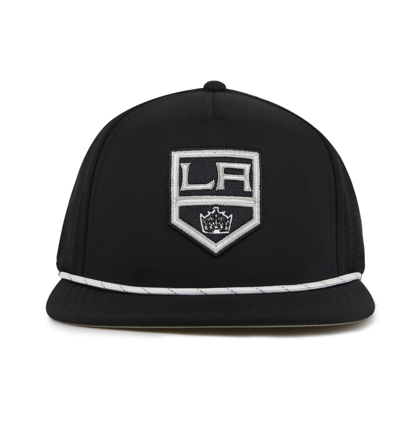 Мужская кепка American Needle Black Los Angeles Kings Buxton Pro Tech Adjustable Hat — фото 1