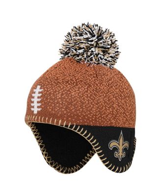 Outerstuff - Baby Boys and Girls Brown New Orleans Saints Football Head Knit Hat with Pom