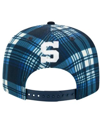 Men's Navy Penn State Nittany Lions Plaid 9FIFTY Snapback Hat