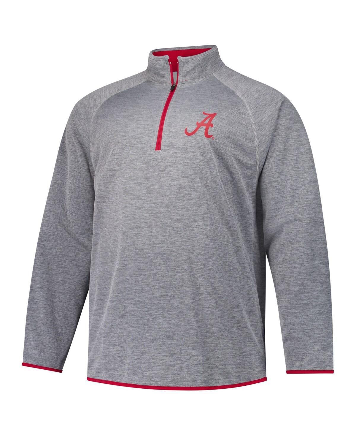 Fanatics Men's Charcoal Alabama Crimson Tide Raglan Big Tall Quarter-zip Top In Charcoal