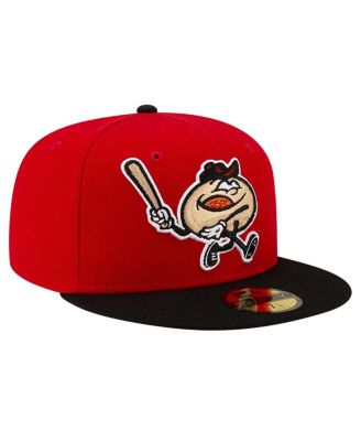 Men's Red/Black Erie SeaWolves Theme Night Pepperoni 59FIFTY Fitted Hat