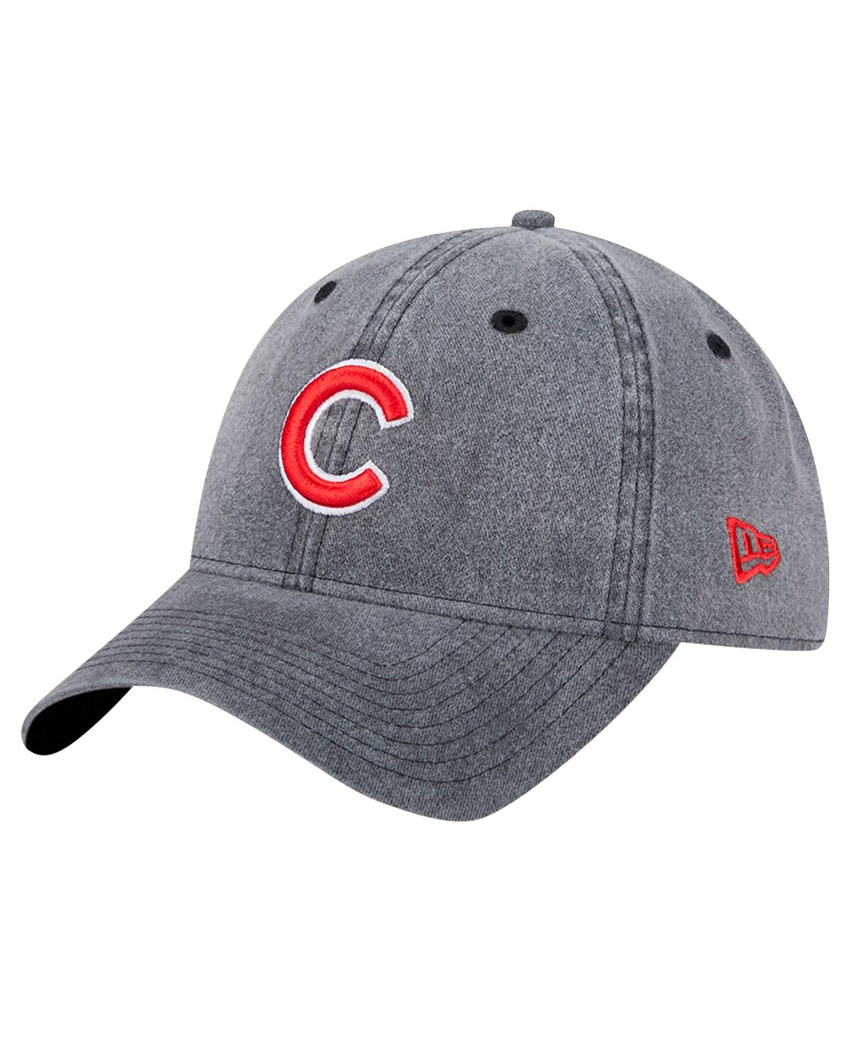 NEW ERA MEN'S BLACK CHICAGO CUBS RUGGED TEAM 9TWENTY ADJUSTABLE HAT 