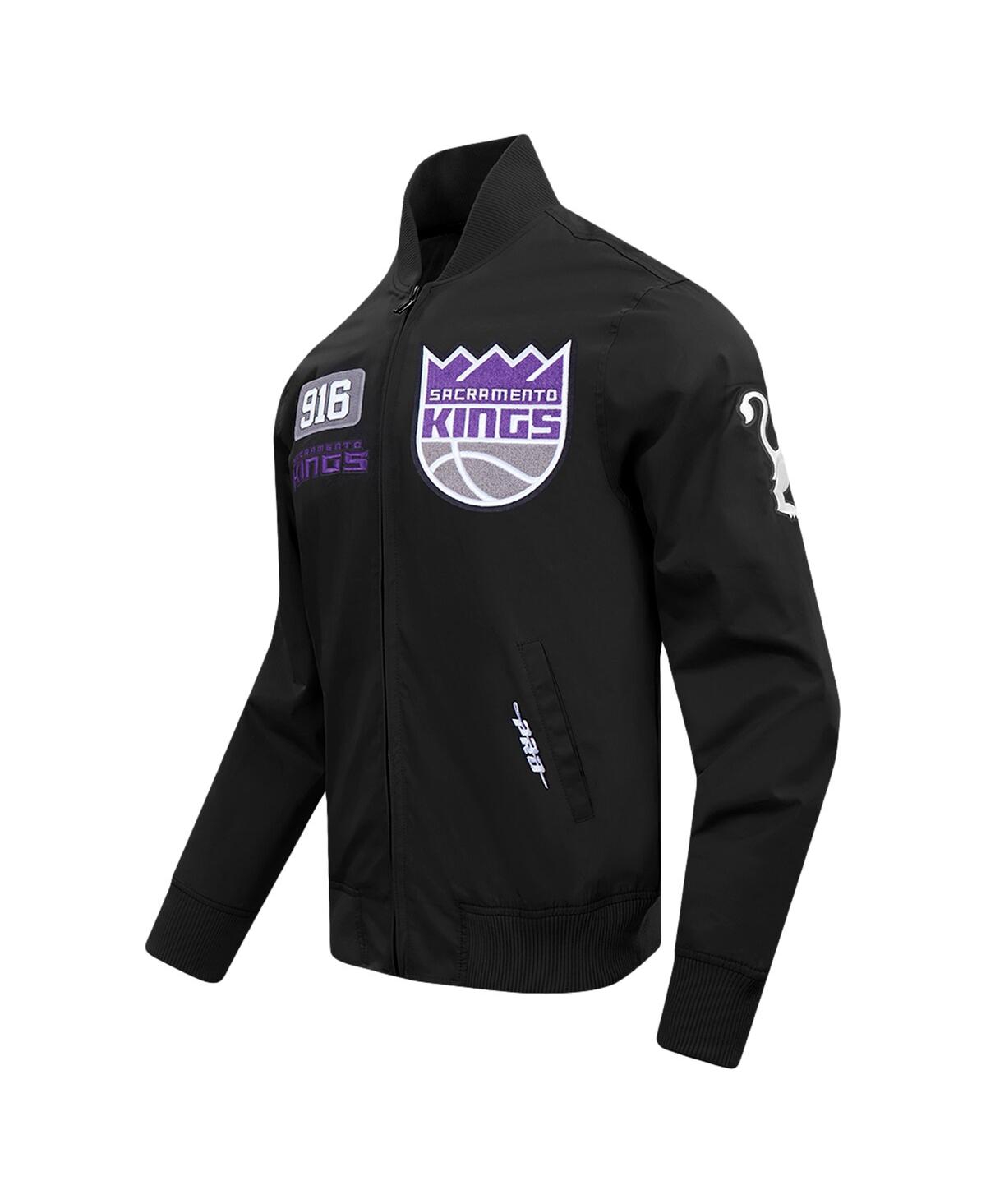 Pro Standard Men's Black Sacramento Kings Area Code Twill Full-zip Jacket In Black