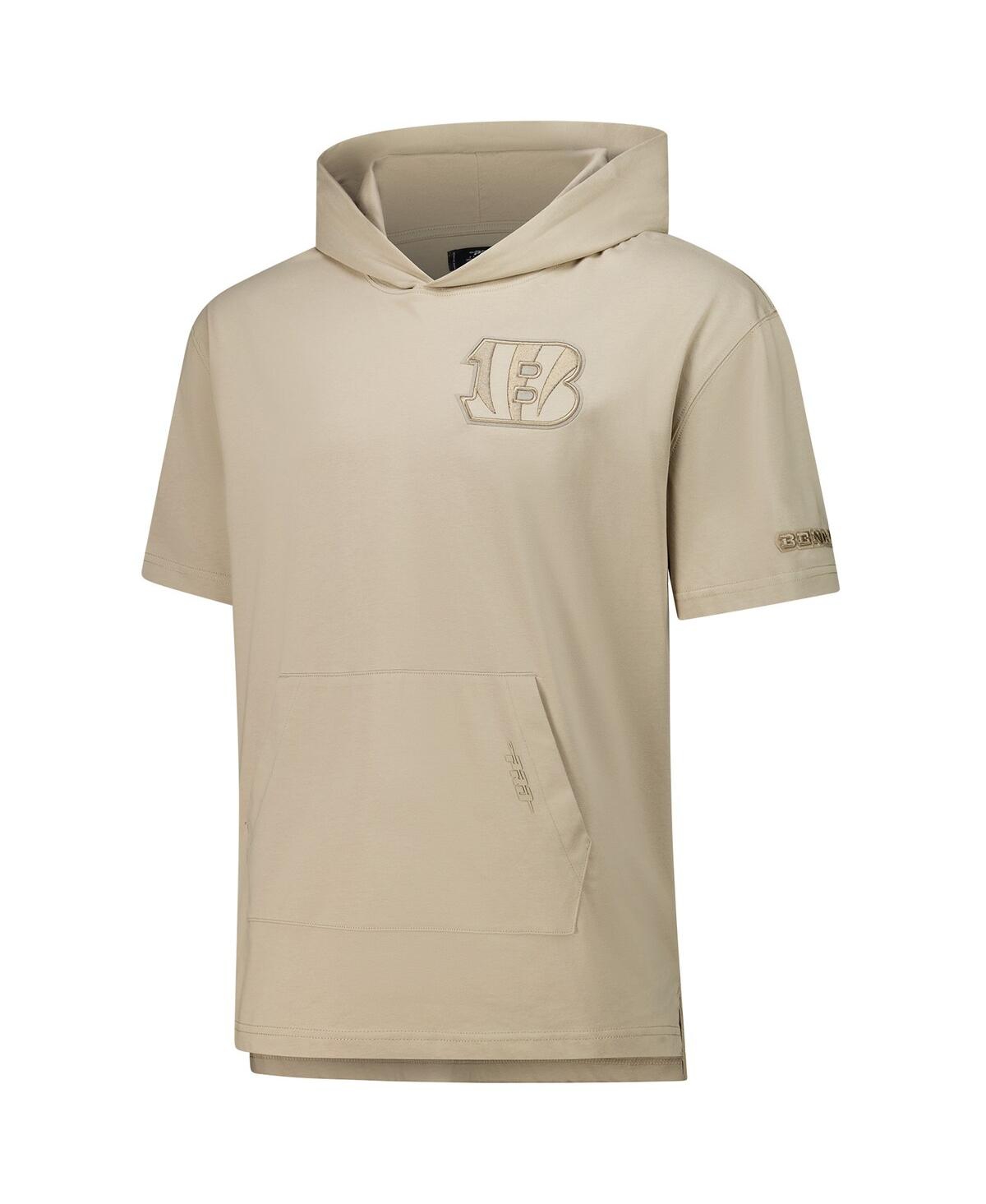 Pro Standard Men's Tan Cincinnati Bengals Neutrals Capsule Short Sleeve Pullover Hoodie In Tan