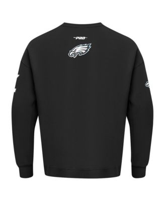 Men's Black Philadelphia Eagles Turn It Up Drop Shoulder Pullover Sweatshirt