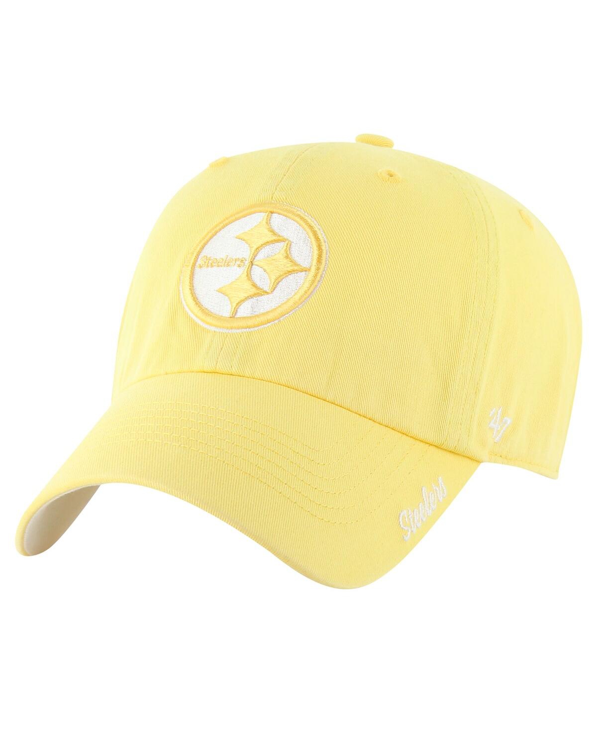47 Brand Women's Gold Pittsburgh Steelers Luminance Cheer Clean Up Adjustable Hat In Gold