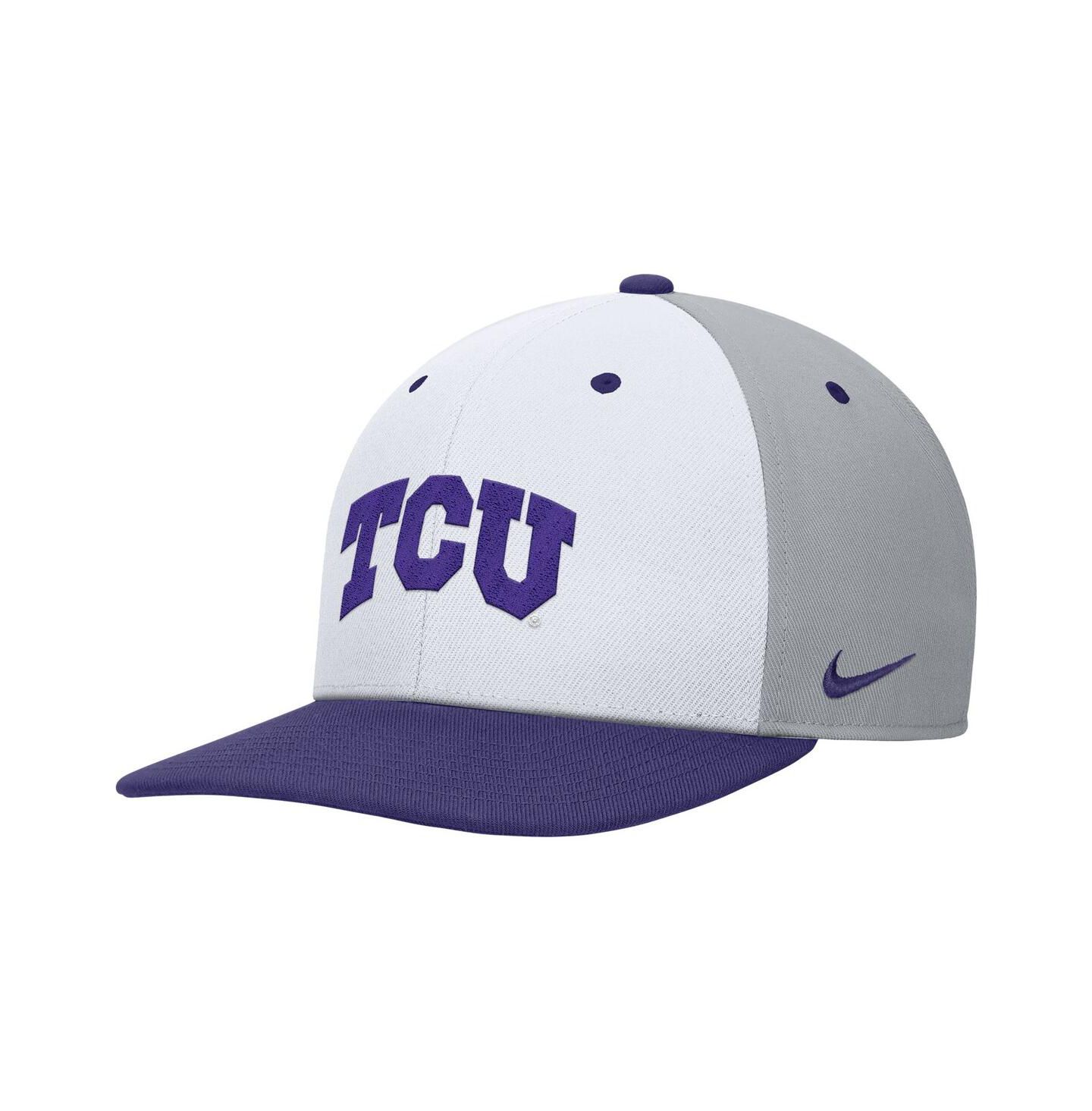 Мужская кепка Nike White/Gray TCU Horned Frogs Pro Performance Snapback Hat — фото 3