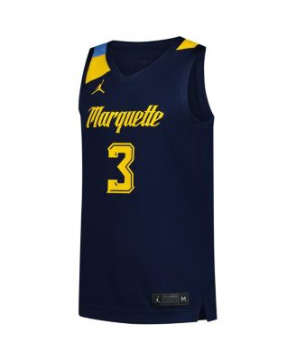 Men's 3 Navy Marquette Golden Eagles Replica Basketball Jersey