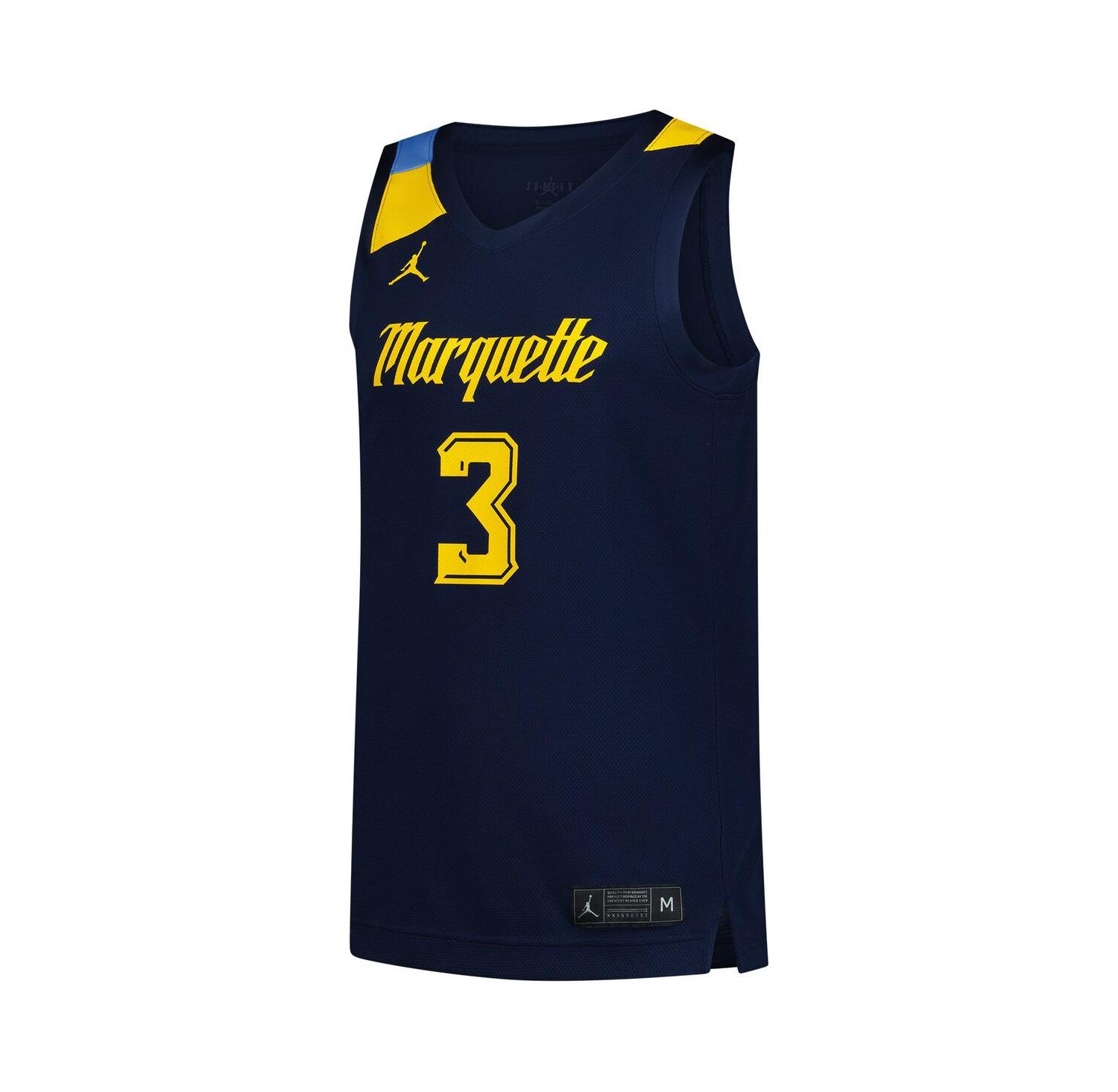 Men's 3 Navy Marquette Golden Eagles Replica Basketball Jersey