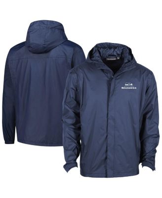 Dunbrooke - Men's Navy Seattle Seahawks Tropic Waterproof Packable Full-Zip Hoodie Jacket
