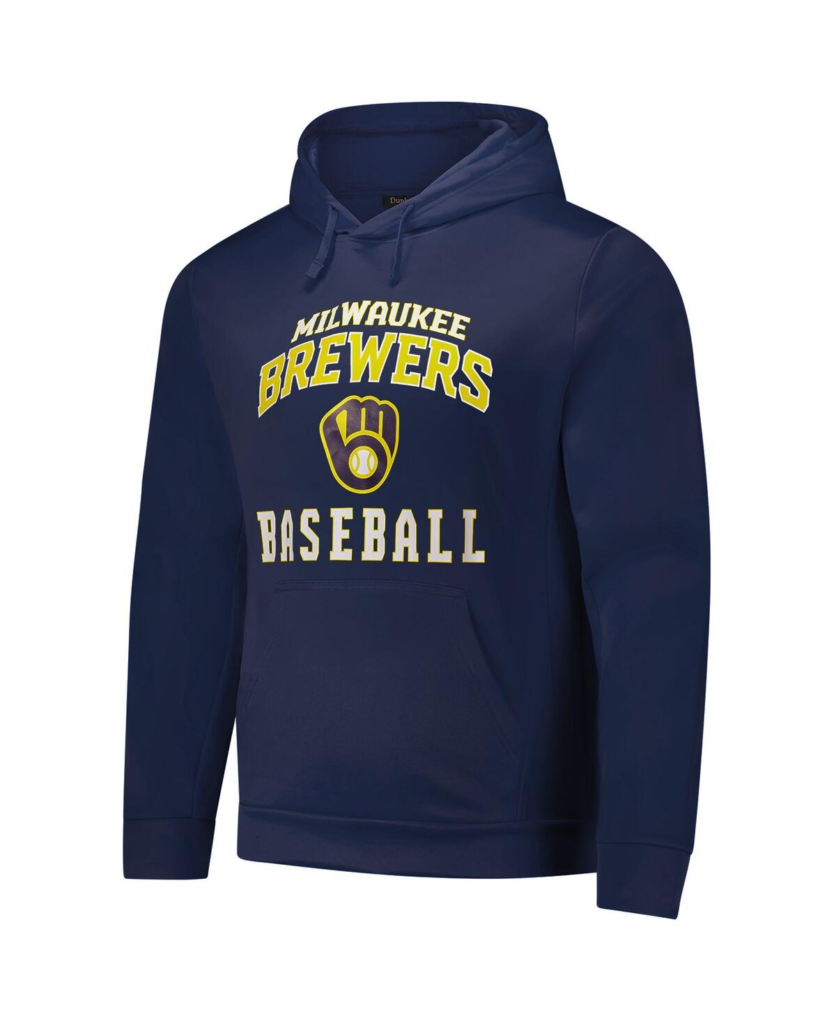 DUNBROOKE MEN'S NAVY MILWAUKEE BREWERS CHAMPION PULLOVER HOODIE 