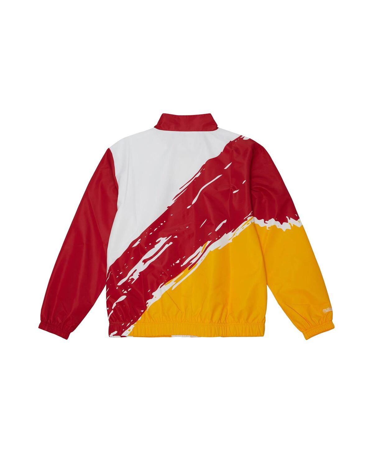 Mitchell & Ness Men's White Houston Rockets Paintbrush Full-zip Windbreaker Jacket In White