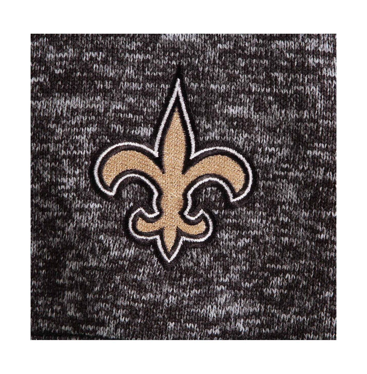 Мужская куртка Antigua Heather Black New Orleans Saints Fortune Quarter-Zip Pullover — фото 2