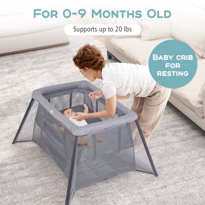 Foldable Baby Playpen with Safety Sides, 2-in-1 Design for Secure Playtime