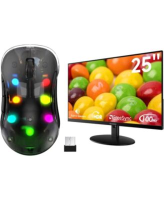 memzuoix LED Rechargeable Wireless Mouse and 25 Inch Computer Monitor ...