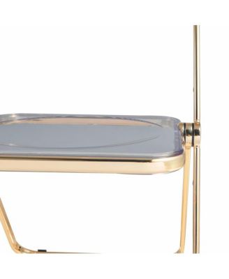 Lawrence Acrylic Folding Chair Black With Gold Metal Frame