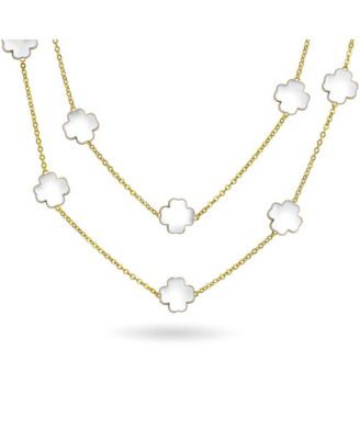Enamel Flower Strand Necklace